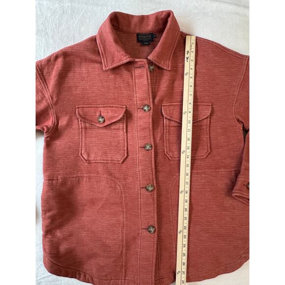 Pendleton Women's Shirt Jacket Rust Orange Red Cotton Size M Flannel Coat - Picture 6 of 8